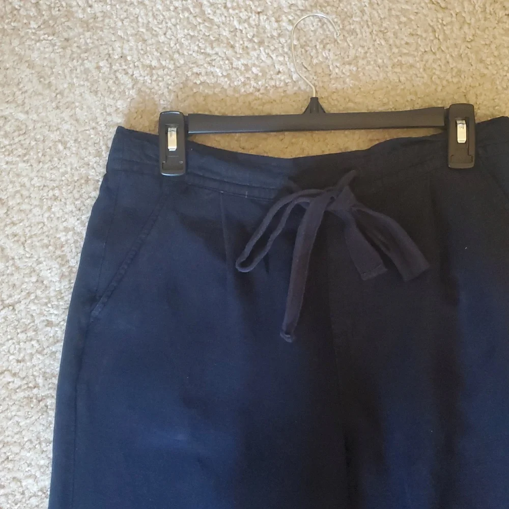 Philosophy Black Linen Blend Wide-Leg Flowy Pants Size M Medium - Picture 5 of 12